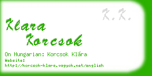 klara korcsok business card